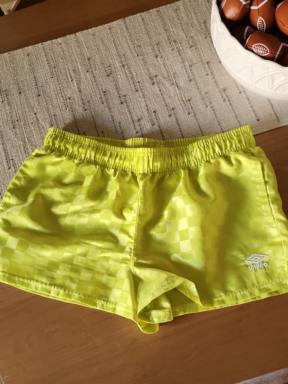 Umbro Women's Neon Lime Athletic Running Shorts
